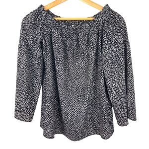 Michael Kors Black and White Patterned Blouse. MED. G0088